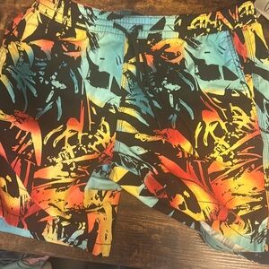 Colorful swim trunks
